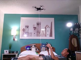 Using a drone to jerk off