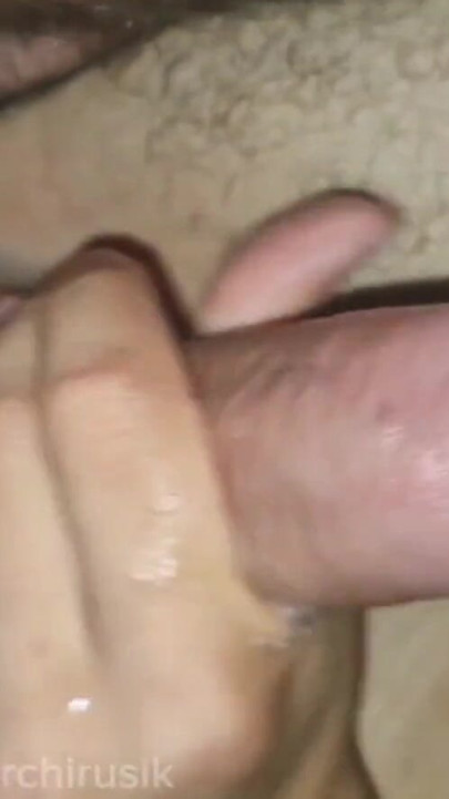 The femboy bitch pestered the stepfather at night in bed and got fucked without a condom until he came. | Clip 1
