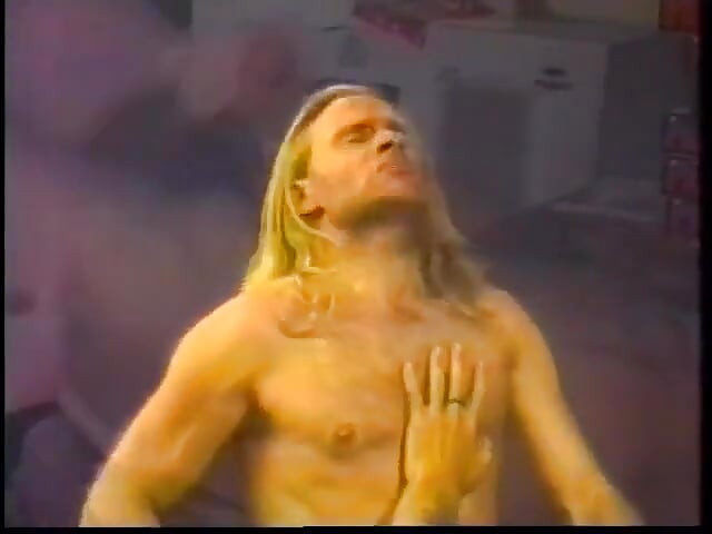 Long-haired blonde stud gets on his knees and gives a wet blow job