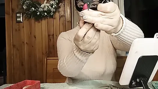 Maggy Applies Lipstick