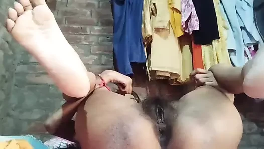 Desi pinky bhabhi showing her ass whole and pussy close up fingering in missionary position .