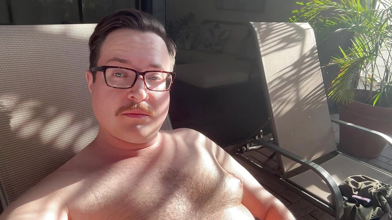 Pool Bate! Cub Dick Dawson jerking off hairy boner with cumshot