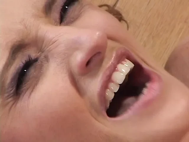 Big dick guy blows his cum in white slut's mouth after doggystyle anal on couch