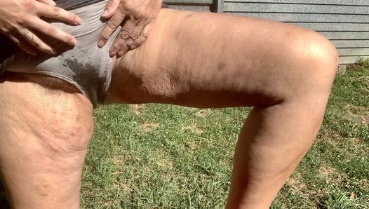 Peeing panties outdoors in the sun. LittleKiwi brings awesome mature homemade content, everytime.