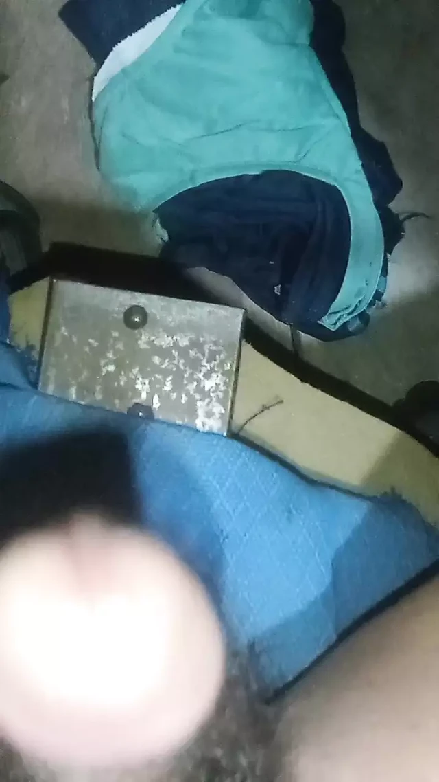 Masturbating at night while sitting in a chair