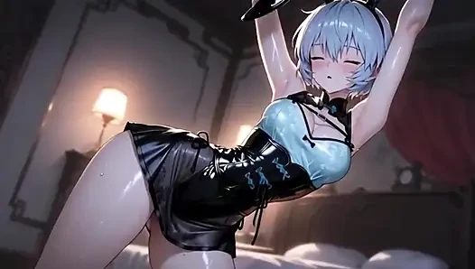 Аниме-девушка Rei Ayanami показывает горячие сексуальные наряды, подборка