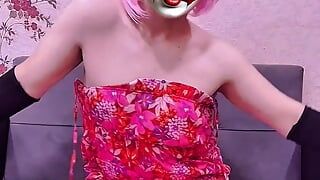 Sexig clown couture: het underkläder &söt smink