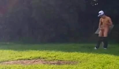 Wanking in the park