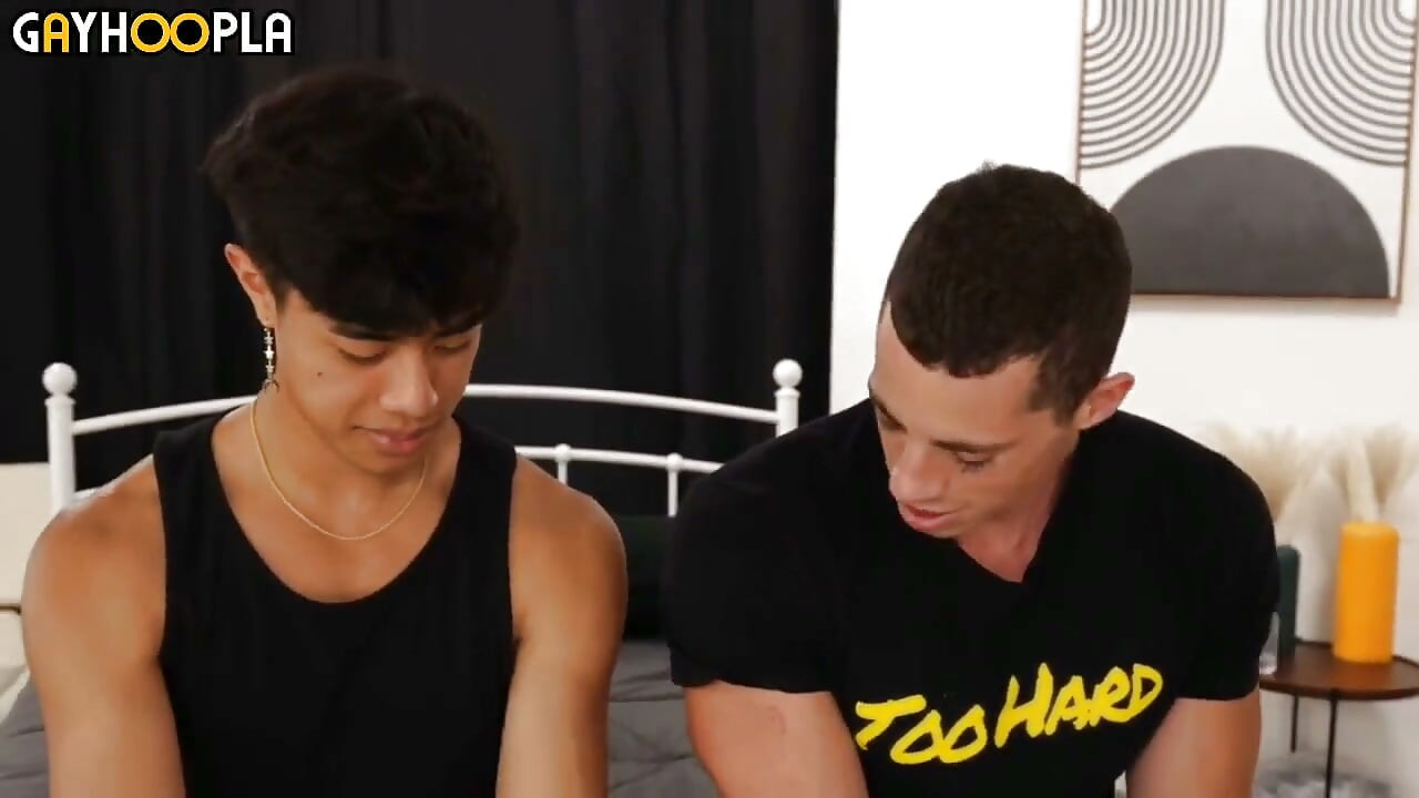 Asian Jock Bends Over for All-american Athlete.