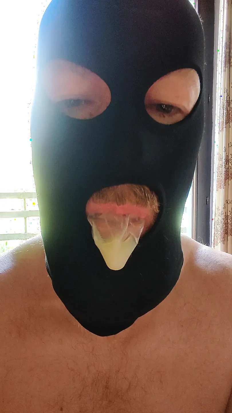 Tasting a condom from an xhamster member