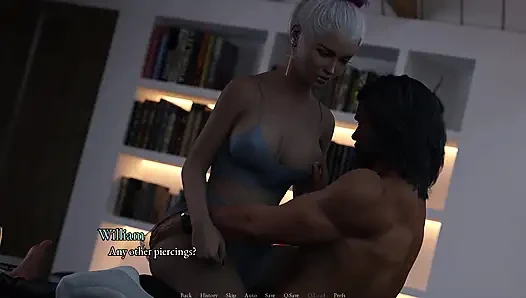 Her yerin başladığı yer 24 - William Kattie'nin göğüslerine ve götüne bastırıyor ve sonra ilk kez meme uçlarını emiyor