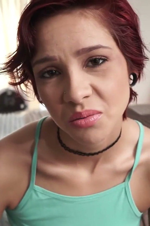 Redhead Cadey Mercury gets facial sprayed from her stepdad
