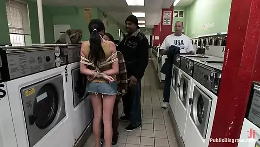Filthy Whore Fucked at the Laundromat