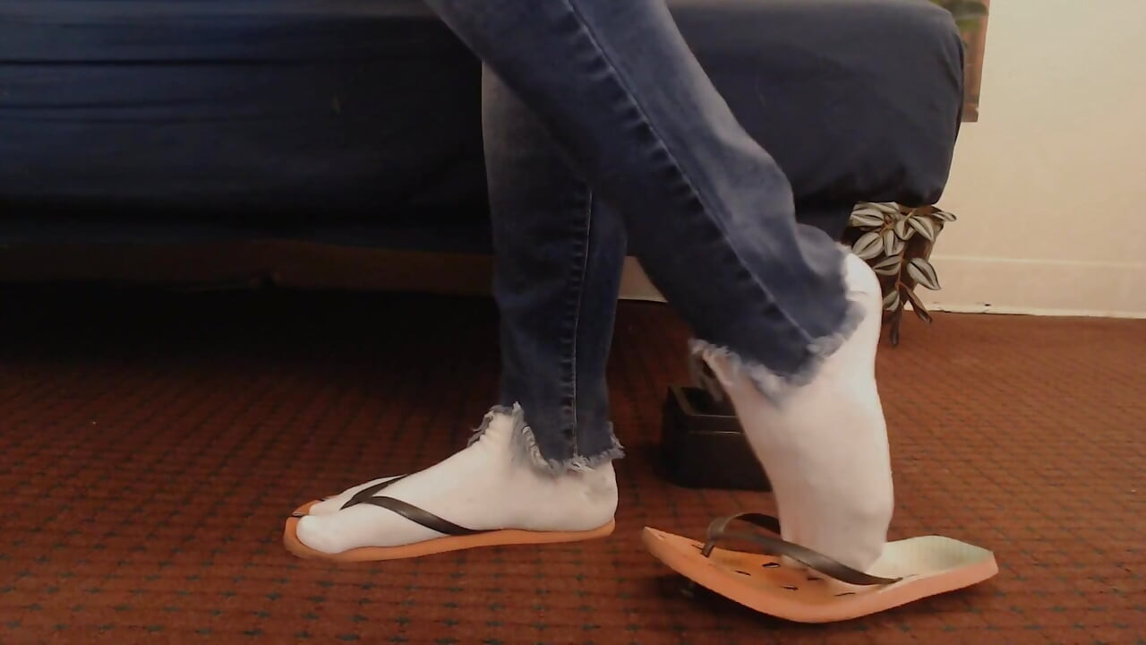 Watermelon Flip Flops White Ankle Socks