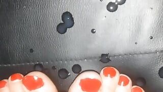 I got a bit excited after I painted my toe nails and just had to paint them  with cum  to top them off