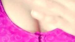 Desi  beautiful bhabhi showing boob