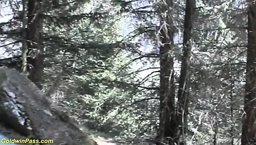 Alman kızlarla açık havada üçlü seks