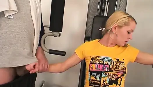 Old pig hitting on a teenager in a gym