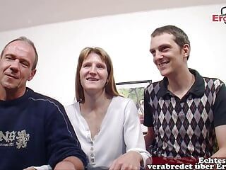 Una vera coppia tedesca fa il primo trio mmf al casting amatoriale