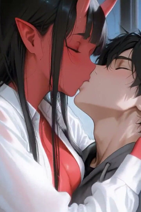 Crvenokoža Oni devojka potpuno uništena. Hentai animacija (ai)