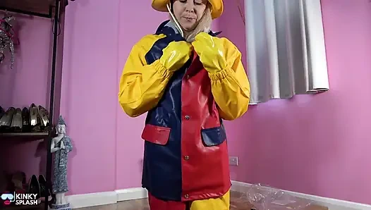 Farmerrain pvc regenjacke unboxing &volles fetisch-anziehen