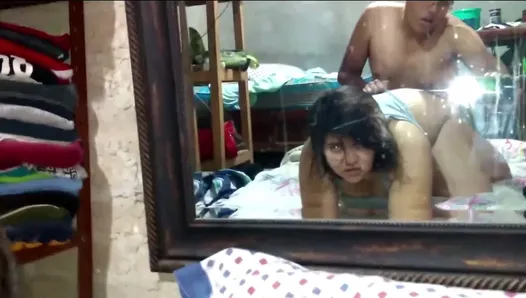 Fucking in front of the mirror makes me cum faster, she loves watching us fuck