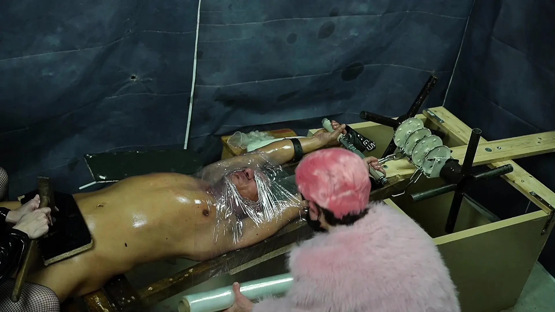 CBT on the stretching rack with Countess Sissy Boy and Lady Liana