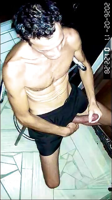 Stroking under surveillance camera