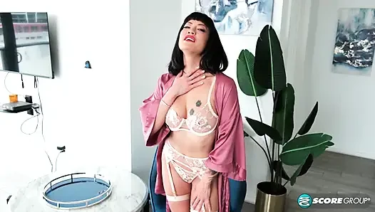 Asian MILF Kitty, 42, fingers her mature pussy