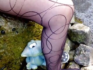 Sexy panty in de tuin