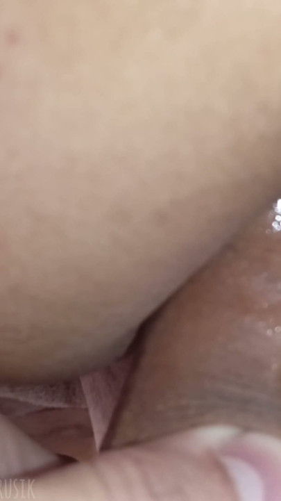 A small ass in cum from a big uncircumcised dick without a condom! | Clip 1