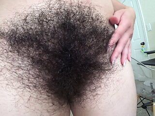 Extremely hairy girl