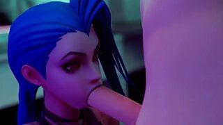 Jinx chupando um pau enorme - animação !!