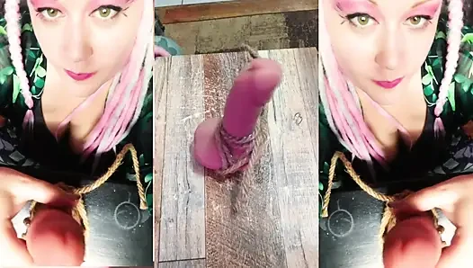 Tied up Cock and Balls JOI with Ball Punching