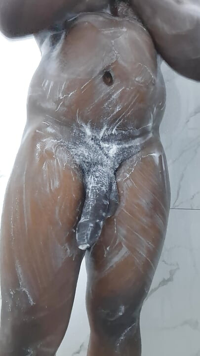 washing the biggest dick in Africa with gel to fuck his lady