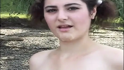 Teen Pisses and Fucks Horny Grandpa Outdoor