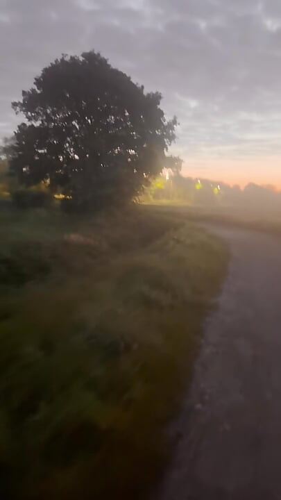 Naakt op blote voeten lopen van de auto, de stenen waren erg scherp