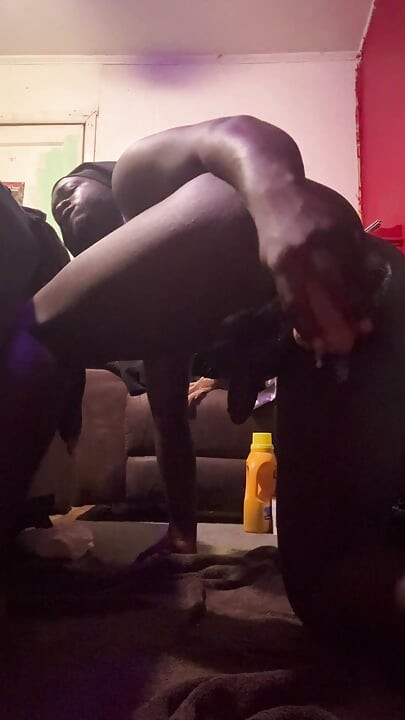 This Big Ass Dildo That Using On My Boy Pussy Got Me Wet, Moaning And Calling Out My Homeboy Name