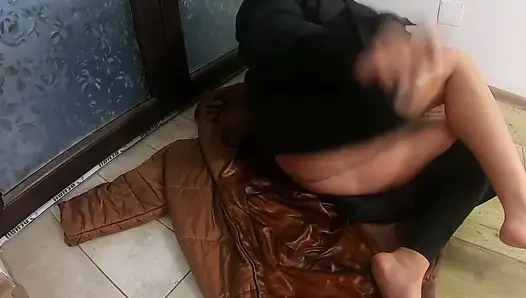 Pee, Cum & Downjacket Obsession Blowjob, Golden Shower & Wet Fetish Play