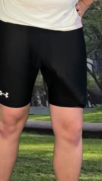 Thrilling moment from "Monster cock cyclist public dick flash cum in tight pants"