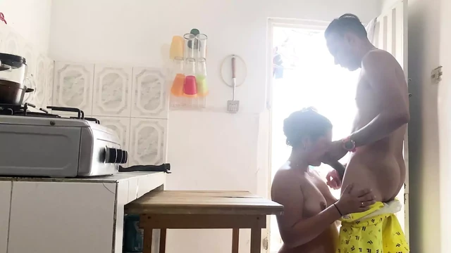 HARDCORE ANAL SEX WITH CREAMPIE TO MY SISTER-IN-LAW'S BRUNETTE ASS IN THE KITCHEN