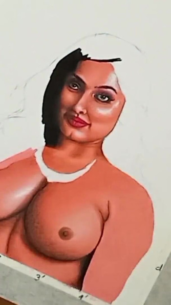 Memorable moment from "Erotic Art or Drawing Of Sexy Desi Indian Milf Woman called "Enchantress""