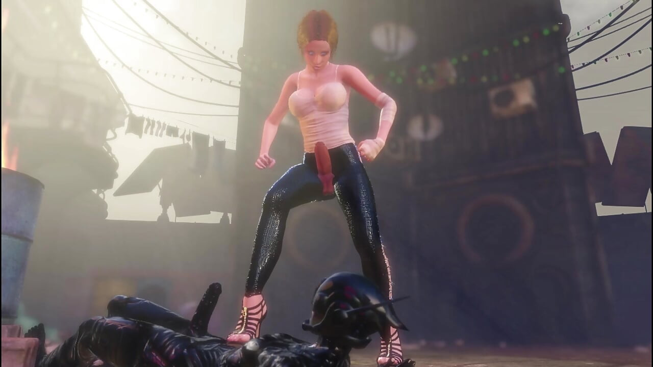 Cyberpunk trans i stara 80-godišnja stara žena s velikim sisama