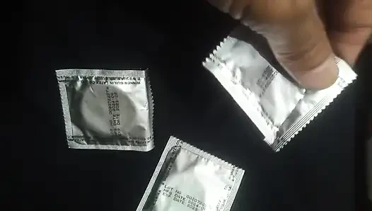 This is my cock and I am putting a condom on my cock and squeezing the spram out with my hand.