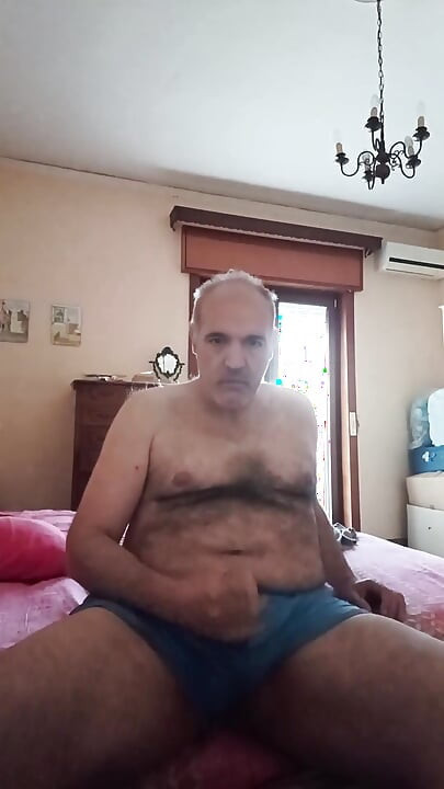 The Hairy Old Pig Woke up. She Has to Jerk off Her Cock and Cum Right Away to Start the Day off Right!