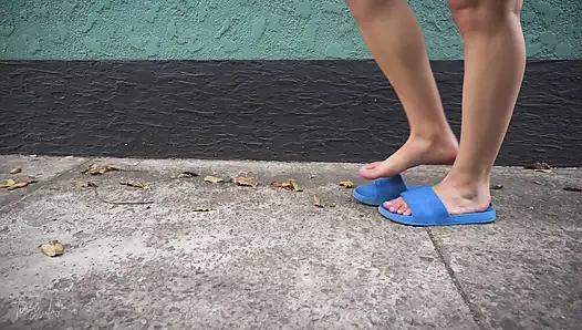 Walking Barefoot on Concrete Dirty Soles Fetish