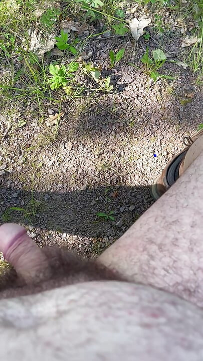 Wanking at a lake