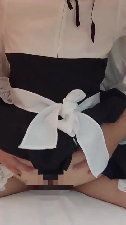 Key moment from "Cute maid's cosplay If you thrust up from below, your pussy will break Amateur photography blowjob"