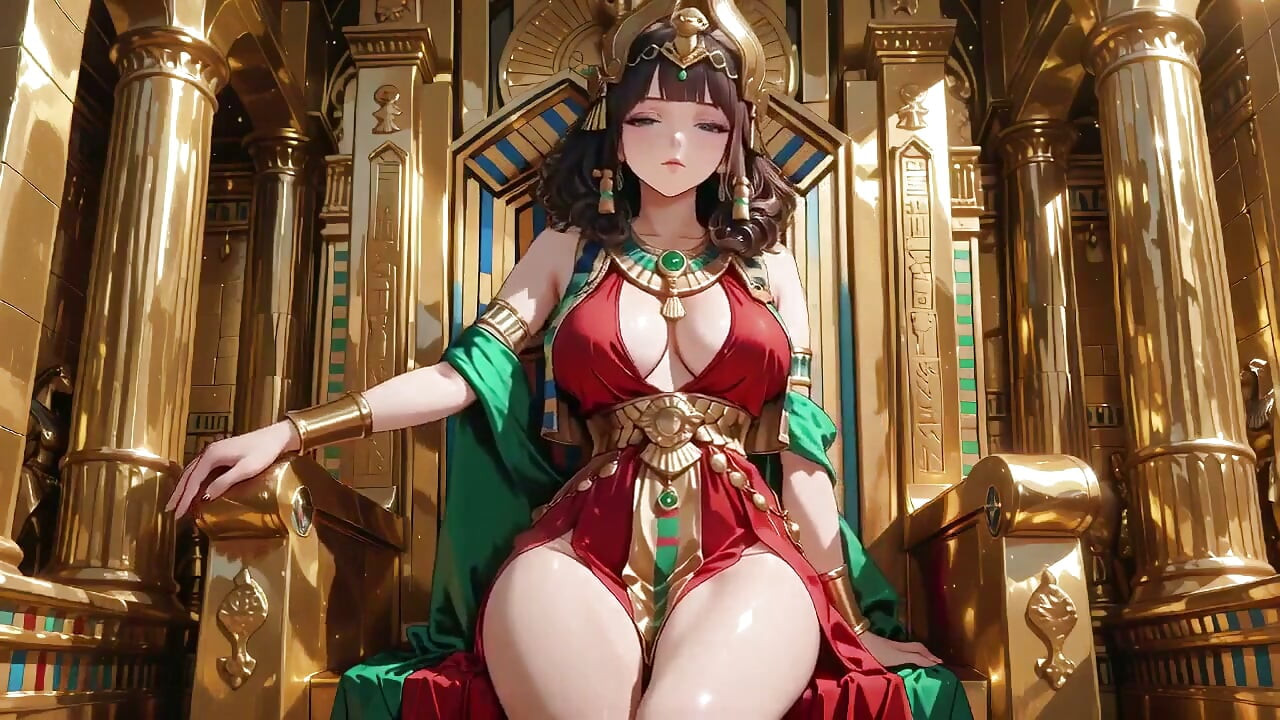 The Red & Green Goddess Lounges on Her Golden Throne, Sun-drenched Bedroom Vibes, a Bareback Glance That Melts Your Mind