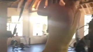 Brie Larson  work gym